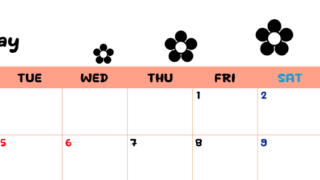 2026年5月カレンダーは横型月曜始まりでフラワーシルエットがかわいいシンプルお花デザイン：無料(2026-01300501)
