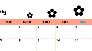 2026年7月カレンダーは横型月曜始まり でフラワーシルエットがかわいいシンプルお花デザイン：無料(2026-01300701)