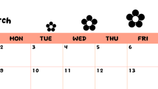 2026年3月カレンダーは横型日曜始まりでフラワーシルエットがかわいいシンプルお花デザイン：無料(2026-01300300)