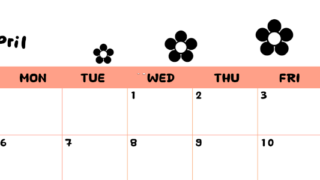 2026年4月カレンダーは横型日曜始まりでフラワーシルエットがかわいいシンプルお花デザイン：無料(2026-01300400)