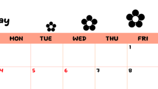 2026年5月カレンダーは横型日曜始まりでフラワーシルエットがかわいいシンプルお花デザイン：無料(2026-01300500)