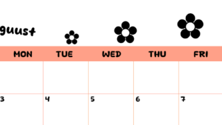 2026年8月カレンダーは横型日曜始まりでフラワーシルエットがかわいいシンプルお花デザイン：無料(2026-01300800)