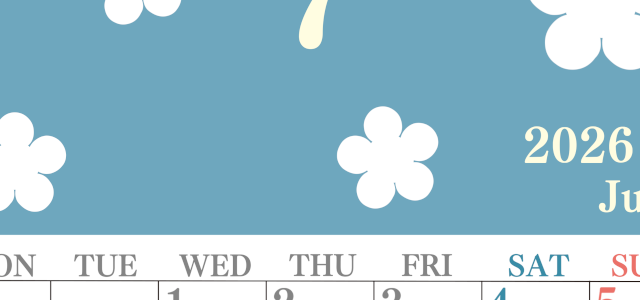 2026年7月カレンダーは縦型月曜始まり でフラワーシルエットがかわいい♪ダウンロードは無料♪(2026-01320711)