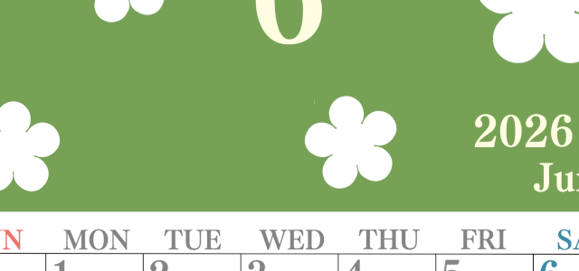 2026年6月カレンダーは縦型日曜始まりでフラワーシルエットがかわいい♪ダウンロードは無料♪(2026-01320610)