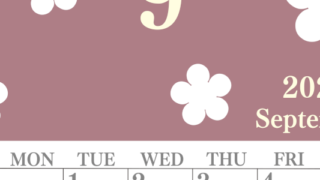 2026年9月カレンダーは縦型日曜始まりでフラワーシルエットがかわいい♪ダウンロードは無料♪(2026-01320910)