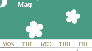 2026年5月カレンダーは縦型日曜始まりでフラワーシルエットが上品でおしゃれ（無料）(2026-01330510)