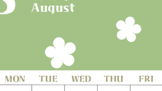 2026年8月カレンダーは縦型日曜始まりでフラワーシルエットが上品でおしゃれ（無料）(2026-01330810)