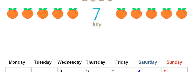 2026年7月カレンダーは縦型月曜始まり でベージュの花がおしゃれ：無料(2026-01350711)