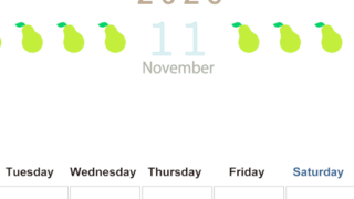 2026年11月カレンダーは縦型月曜始まりで旬のフルーツのイラストがおしゃれ：無料(2026-01351111)