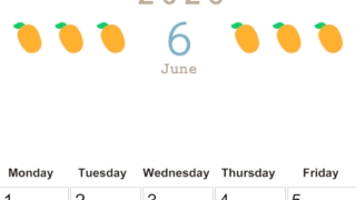 2026年6月カレンダーは縦型日曜始まりで旬のフルーツのイラストがおしゃれ：無料(2026-01350610)