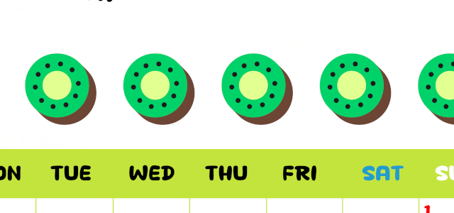 2026年3月カレンダーは縦型月曜始まりで季節感あふれる果物のカラフルなイラストがかわいい：無料(2026-01360311)
