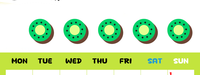 2026年3月カレンダーは縦型月曜始まりで季節感あふれる果物のカラフルなイラストがかわいい：無料(2026-01360311)
