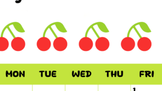 2026年5月カレンダーは縦型日曜始まりで季節感あふれる果物のカラフルなイラストがかわいい：無料(2026-01360510)