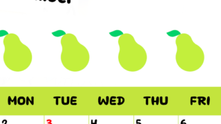 2026年11月カレンダーは縦型日曜始まりで季節感あふれる果物のカラフルなイラストがかわいい：無料(2026-01361110)