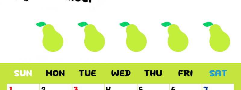 2026年11月カレンダーは縦型日曜始まりで季節感あふれる果物のカラフルなイラストがかわいい：無料(2026-01361110)