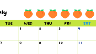 2026年7月カレンダーは横型月曜始まり でベージュの花がおしゃれ：無料(2026-01360701)