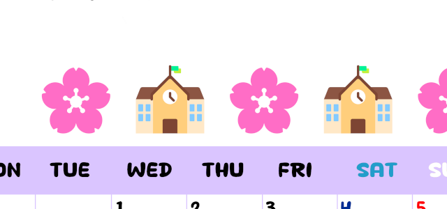 2026年4月カレンダーは縦型月曜始まりで季節の行事の絵文字イラストがかわいい♪ダウンロードは無料♪(2026-01380411)