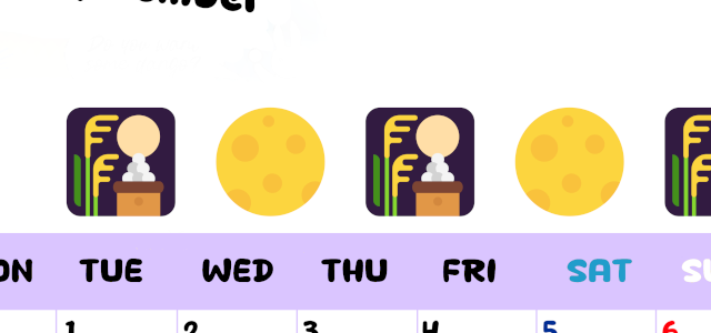 2026年9月カレンダーは縦型月曜始まりで季節の行事の絵文字イラストがかわいい♪ダウンロードは無料♪(2026-01380911)