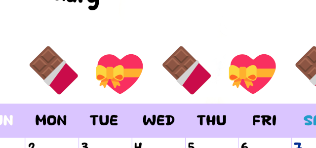 2026年2月カレンダーは縦型日曜始まりで季節の行事の絵文字イラストがかわいい♪ダウンロードは無料♪(2026-01380210)