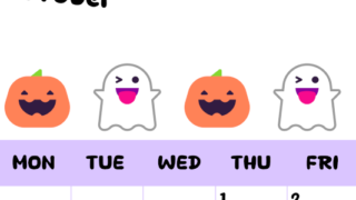 2026年10月カレンダーは縦型日曜始まりで季節の行事の絵文字イラストがかわいい♪ダウンロードは無料♪(2026-01381010)