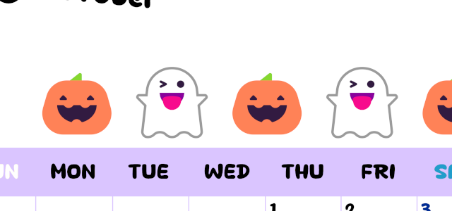 2026年10月カレンダーは縦型日曜始まりで季節の行事の絵文字イラストがかわいい♪ダウンロードは無料♪(2026-01381010)