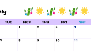 2026年7月カレンダーは横型月曜始まり でベージュの花がおしゃれ：無料(2026-01380701)