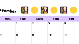 2026年9月カレンダーは横型日曜始まりで季節の行事の絵文字イラストがかわいい♪ダウンロードは無料♪(2026-01380900)
