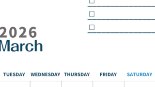 2026年3月カレンダーは縦型月曜始まりでToDoリストつき♪使いやすいおすすめ無料素材♪(2026-01390311)