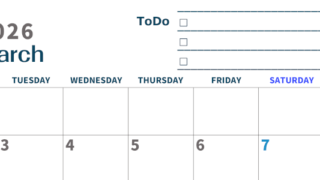 2026年3月カレンダーは横型月曜始まりでToDoリストつき♪使いやすいおすすめ無料素材♪(2026-01390301)