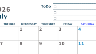 2026年7月カレンダーは横型月曜始まり でベージュの花がおしゃれ：無料(2026-01390701)