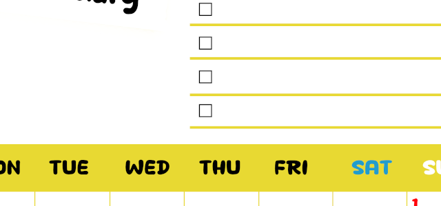 2026年2月カレンダーは縦型月曜始まり♪黄色がメインカラーで継続して使いやすいToDoリストつき♪(2026-01400211)
