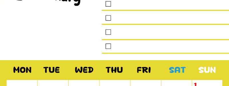2026年2月カレンダーは縦型月曜始まり♪黄色がメインカラーで継続して使いやすいToDoリストつき♪(2026-01400211)