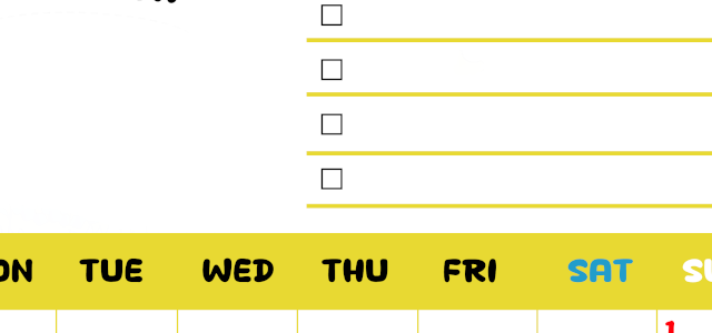 2026年3月カレンダーは縦型月曜始まり♪黄色がメインカラーで継続して使いやすいToDoリストつき♪(2026-01400311)
