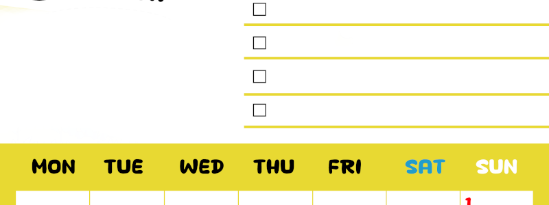 2026年3月カレンダーは縦型月曜始まり♪黄色がメインカラーで継続して使いやすいToDoリストつき♪(2026-01400311)