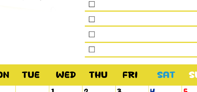 2026年4月カレンダーは縦型月曜始まり♪黄色がメインカラーで継続して使いやすいToDoリストつき♪(2026-01400411)
