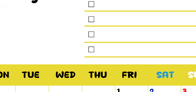 2026年5月カレンダーは縦型月曜始まり♪黄色がメインカラーで継続して使いやすいToDoリストつき♪(2026-01400511)
