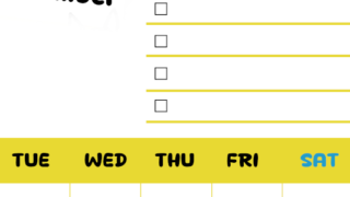 2026年11月カレンダーは縦型月曜始まり♪黄色がメインカラーで継続して使いやすいToDoリストつき♪(2026-01401111)