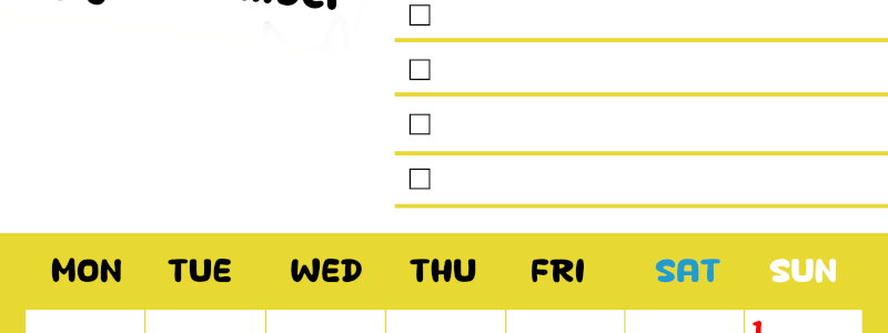 2026年11月カレンダーは縦型月曜始まり♪黄色がメインカラーで継続して使いやすいToDoリストつき♪(2026-01401111)