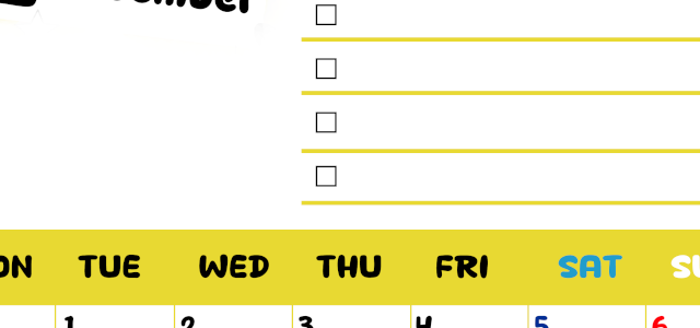 2026年12月カレンダーは縦型月曜始まり♪黄色がメインカラーで継続して使いやすいToDoリストつき♪(2026-01401211)