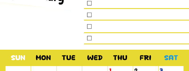 2026年1月カレンダーは縦型日曜始まり♪黄色がメインカラーで継続して使いやすいToDoリストつき♪(2026-01400110)