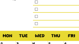 2026年3月カレンダーは縦型日曜始まり♪黄色がメインカラーで継続して使いやすいToDoリストつき♪(2026-01400310)
