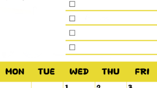 2026年4月カレンダーは縦型日曜始まり♪黄色がメインカラーで継続して使いやすいToDoリストつき♪(2026-01400410)
