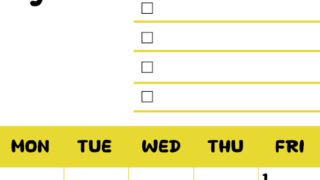 2026年5月カレンダーは縦型日曜始まり♪黄色がメインカラーで継続して使いやすいToDoリストつき♪(2026-01400510)