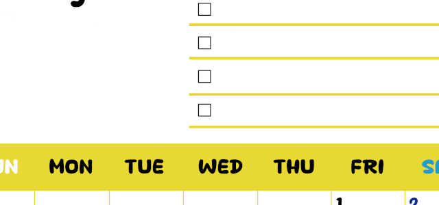 2026年5月カレンダーは縦型日曜始まり♪黄色がメインカラーで継続して使いやすいToDoリストつき♪(2026-01400510)