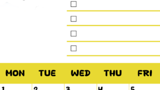2026年6月カレンダーは縦型日曜始まり♪黄色がメインカラーで継続して使いやすいToDoリストつき♪(2026-01400610)