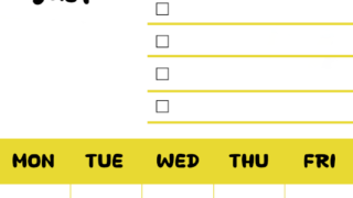 2026年8月カレンダーは縦型日曜始まり♪黄色がメインカラーで継続して使いやすいToDoリストつき♪(2026-01400810)