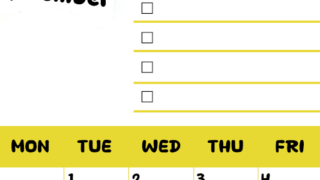 2026年9月カレンダーは縦型日曜始まり♪黄色がメインカラーで継続して使いやすいToDoリストつき♪(2026-01400910)