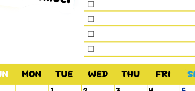 2026年9月カレンダーは縦型日曜始まり♪黄色がメインカラーで継続して使いやすいToDoリストつき♪(2026-01400910)