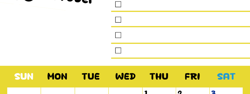 2026年10月カレンダーは縦型日曜始まり♪黄色がメインカラーで継続して使いやすいToDoリストつき♪(2026-01401010)