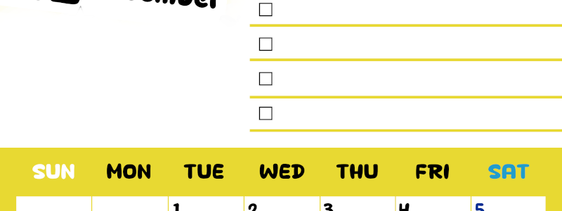 2026年12月カレンダーは縦型日曜始まり♪黄色がメインカラーで継続して使いやすいToDoリストつき♪(2026-01401210)